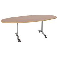 Mesa con tablero laminado ovalado con eje - Manutan Expert