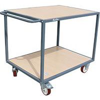 Carro de acero con 2 bandejas de madera - Capacidad de 400 A 500 kg - Manutan