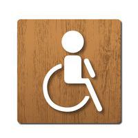 Placa de puerta de madera - Lavabos para discapacitados - Novap