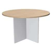 Mesa de reuniones redonda de 100 cm, roble/blanco