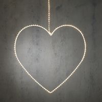 Corazón de decoración navideña LED blanco con temporizador