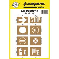 Plantilla de señalización de suelo - Kit Industry II - 8 placas - Ampère