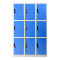 Taquilla metal 9 casill. azul - Sobre base - Manutan Expert