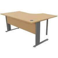 Mesa de oficina compacta, Tipo de patas: Patas en L, Altura: 72 cm, Anchura total: 160 cm
