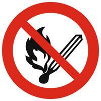 Señal de prohibición - Prohibido encender fuego - PVC - Manutan Expert