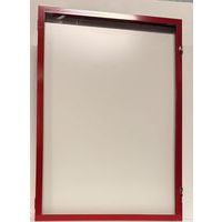 Vitrina de exterior con puerta batiente - Fondo de aluminio - Marco rojo - AME