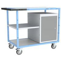 Carro auxiliar-banco de trabajo con medio estante de chapa, 250 kg - FIMM