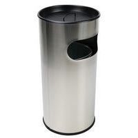 Papelera-cenicero de acero inoxidable con tapa - 30 L o 50 L - Manutan Expert