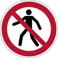 Pictograma adhesivo de marcado en suelo - Prohibido el paso a peatones - Durable