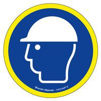 Panel de alta visibilidad: Uso obligatorio del casco - 30 cm- Novap