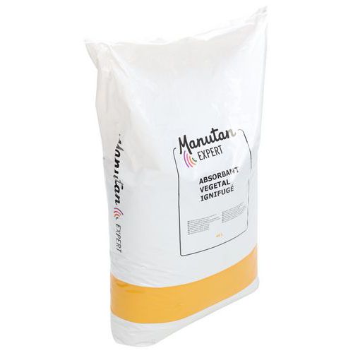 Absorbente vegetal ignífugo, gránulos, 40 L - Manutan Expert