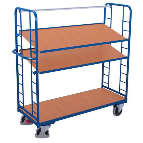 Carro alto ergonómico con 3 bandejas de madera - Capacidad 500 kg