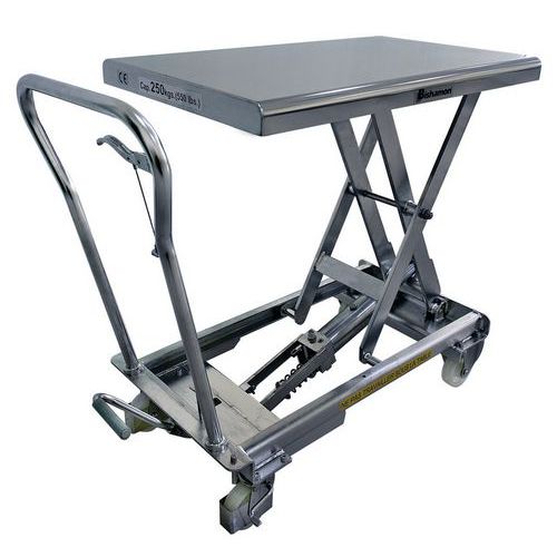 Mesa elevadora móvil de acero inoxidable - Carga de 150 a 250 kg