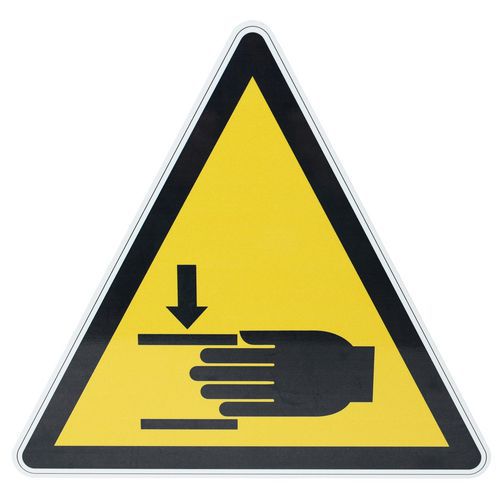 Señal cuadrada de peligro - Riesgo de aplastamiento - Aluminio