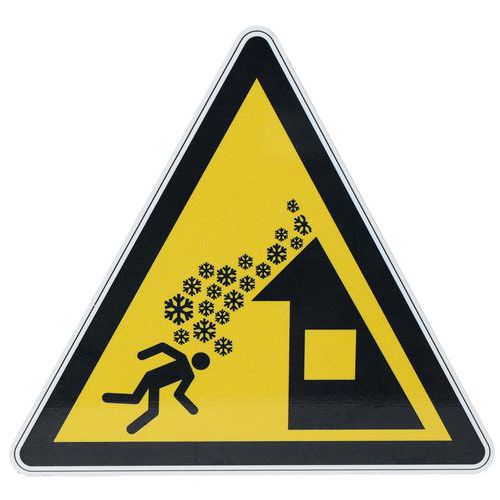 Señal de peligro - Caída de nieve del techo - Aluminio - 200 mm