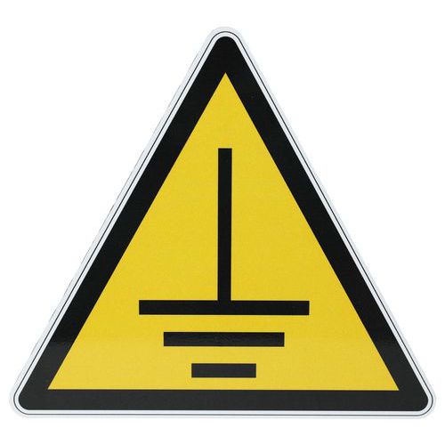 Señal de peligro - Toma de tierra - Aluminio - 200 mm