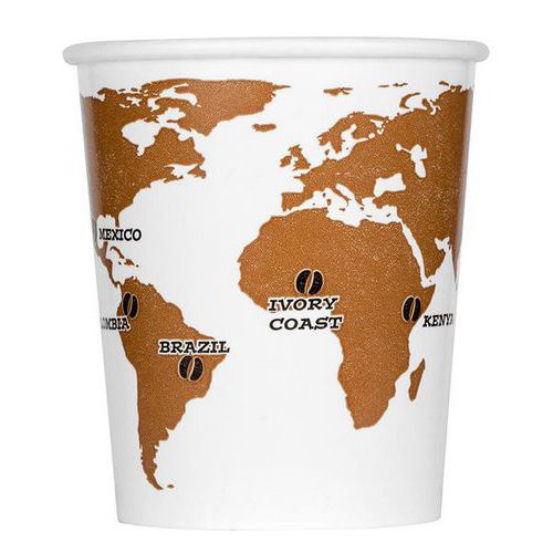 Vasos de cartón World Map de 11.5 a 40 cL