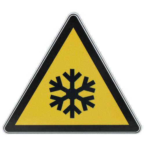 Señal de peligro - Baja temperatura, hielo - Aluminio - 120 mm