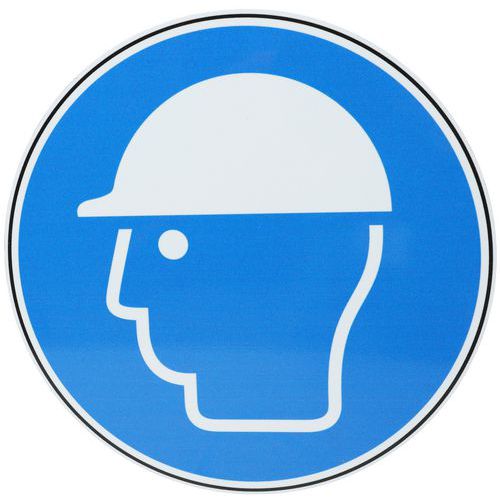 Señal redonda - Casco de protección obligatorio - Aluminio