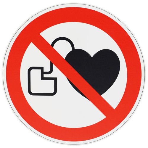 Señal - Acceso prohibido a portadores de marcapasos - PVC -- Manutan Expert