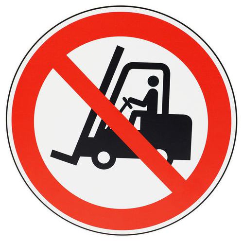 Señal - Acceso prohibido a vehículos industriales - PVC- Manutan Expert