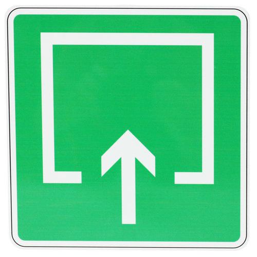 Señal de evacuación a zona segura de aluminio - 200 × 200 mm - Manutan Expert