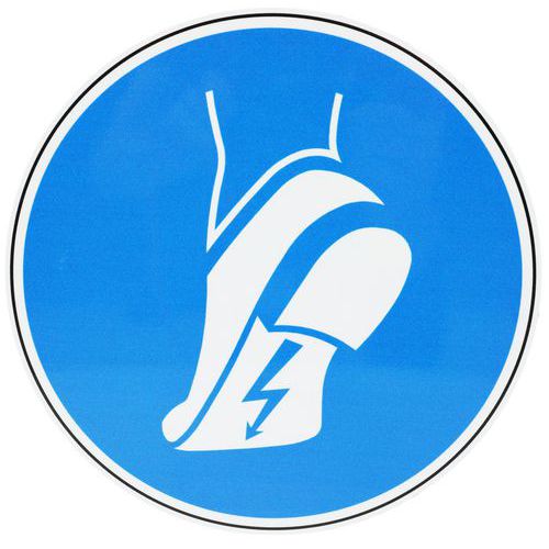 Señal de obligación - Usar calzado antiestático - Aluminio