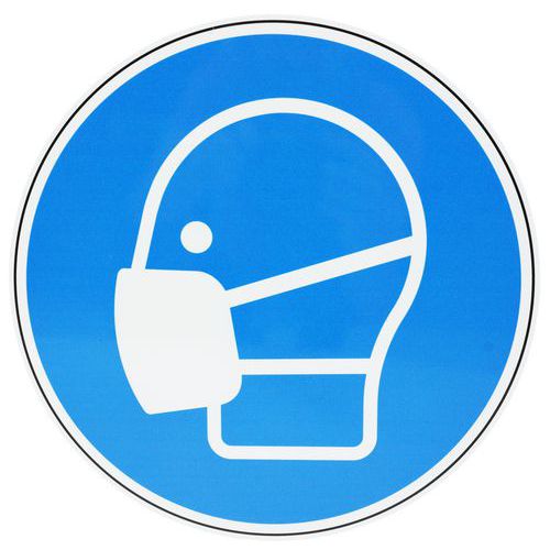 Señal de obligación de uso de mascarilla - Aluminio - Manutan Expert