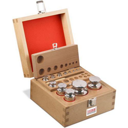 Estuche de madera con pesas de acero inoxidable - OIML F1 - Timber