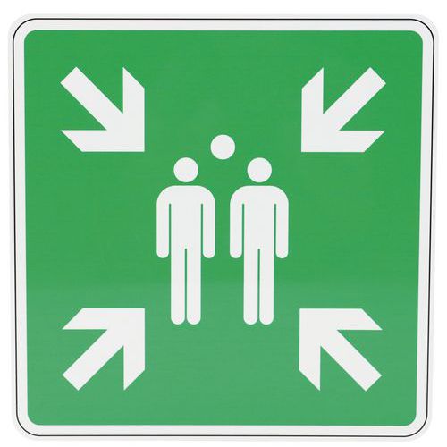 Señal de evacuación del punto de reunión de aluminio - Manutan Expert