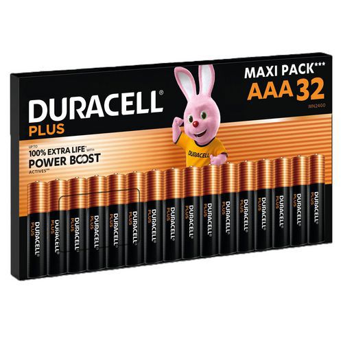 Pila alcalina AAA Plus Maxi Pack - Paquete de 32 - Duracell