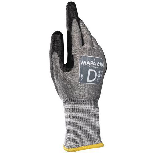 Guantes anticortes Krytech 615 nivel D - Dedos táctiles - Mapa