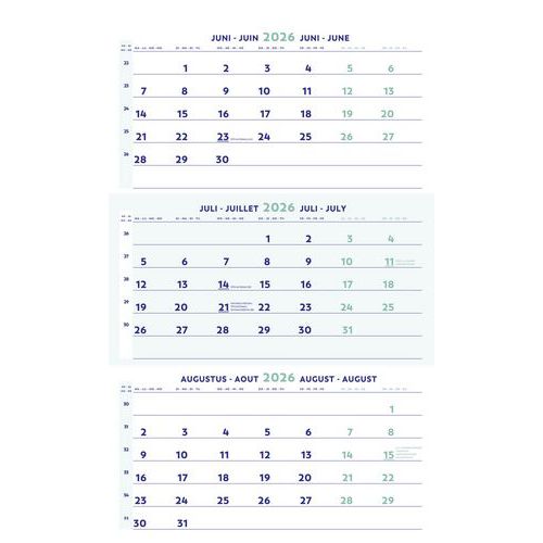 Calendario 2026, 3 meses