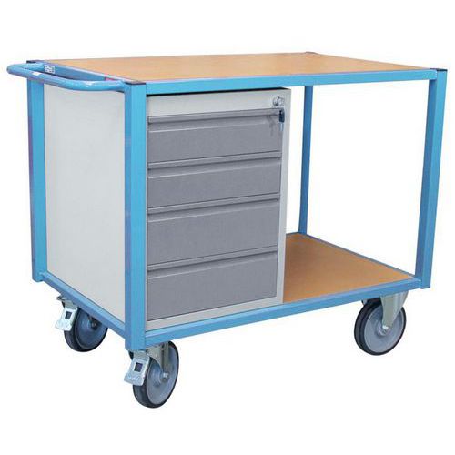 Carro auxiliar 2 bandejas y 1 mód. caj. - Capacidad 500 kg - FIMM