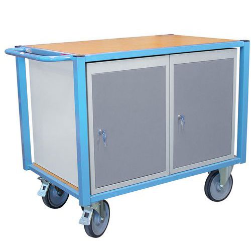 Carro con 1 bandeja y 2 armaritos - Capacidad 500 kg - FIMM
