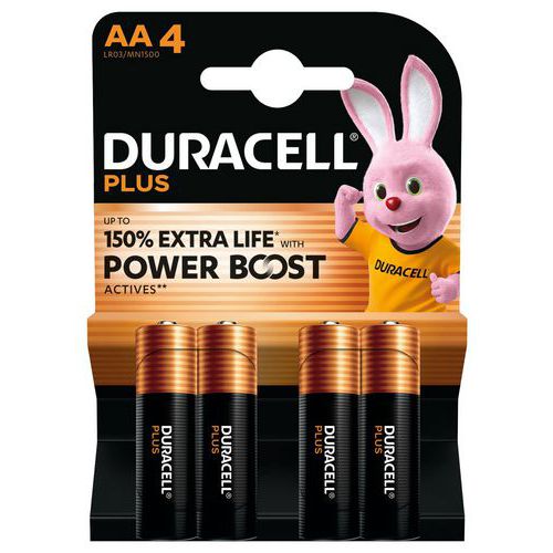 Pila alcalina AA Plus Powerboost - 4 unidades - Duracell