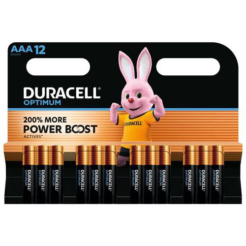 Pila alcalina Optimum AAA - 12 unidades - Duracell