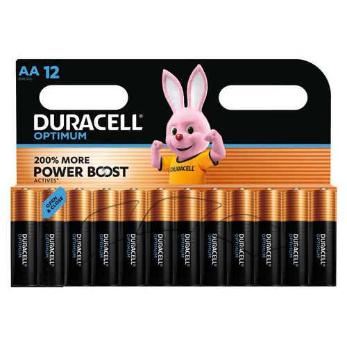 Pila alcalina Optimum AA - 12 unidades - Duracell
