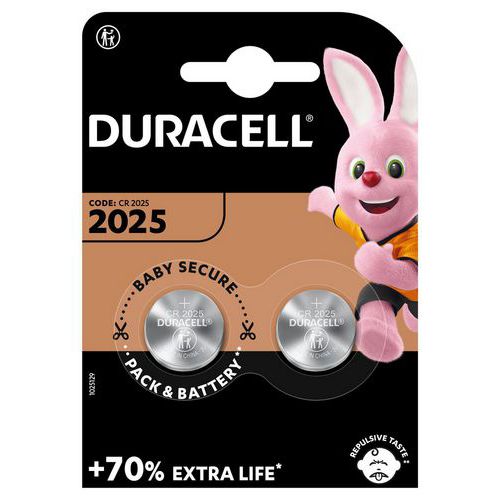 Pilas de botón de litio CR2025 - Pack de 2 - Duracell