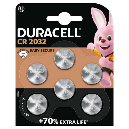 Pila botón de litio 2032 - Pack de 6 - Duracell