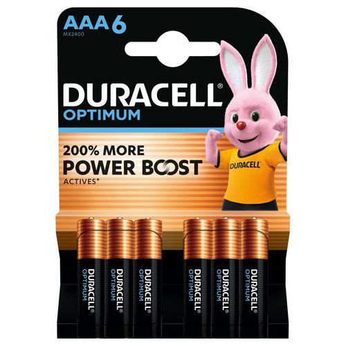 Pila alcalina Optimum AAA - 6 unidades - Duracell