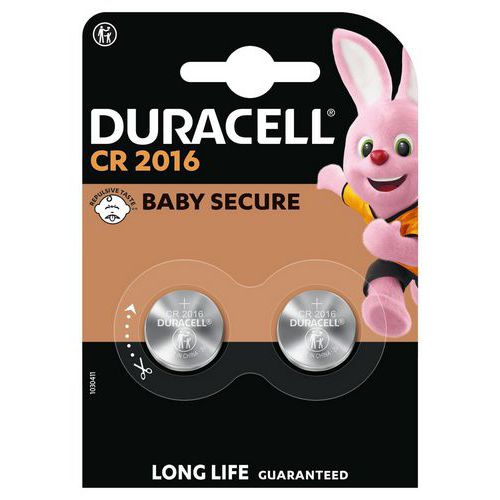 Pila botón de litio CR2016 - Pack de 2 - Duracell