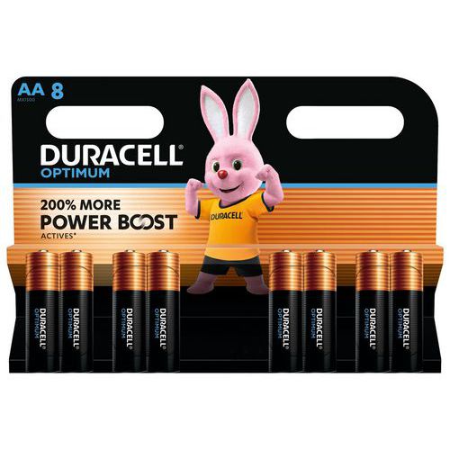 Pila alcalina Optimum AA - 8 unidades - Duracell