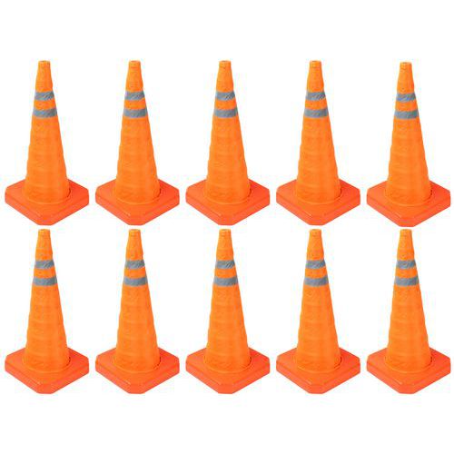 Cono de balizado retráctil de nailon de 70 cm - Lote de 10 - Manutan Expert