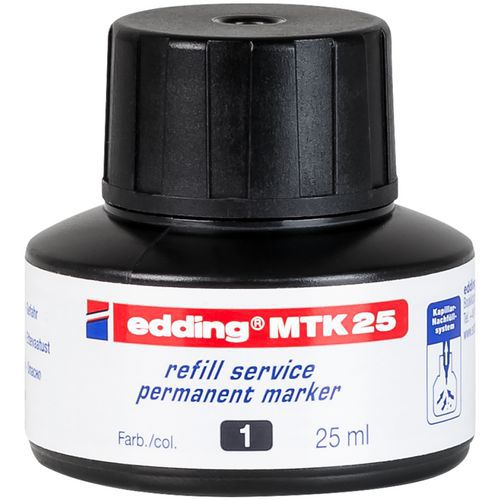 Recarga de tinta para marcador permanente - Negro - MTK25 - Edding