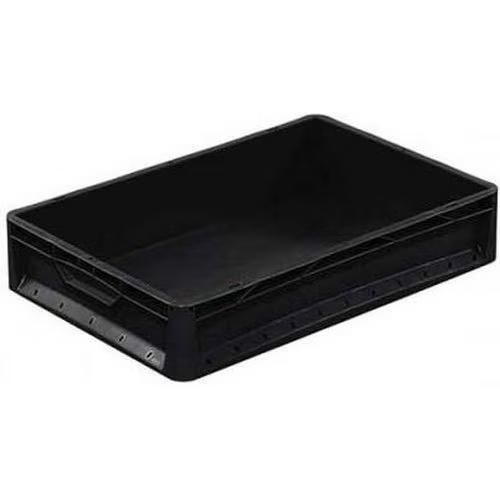 Caja norma Europa negra de polipropileno reciclado - 600 × 400 mm - Bekuplast