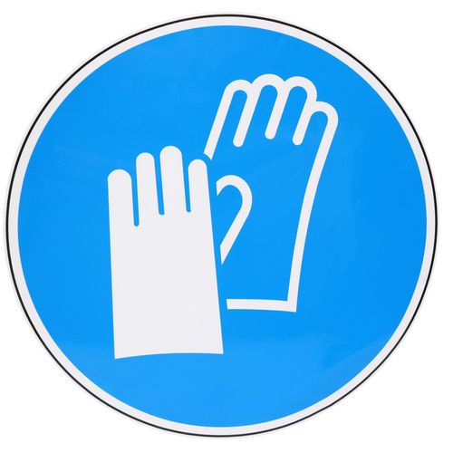 Señal de obligación - Guantes de protección obligatorios - Adhesivo