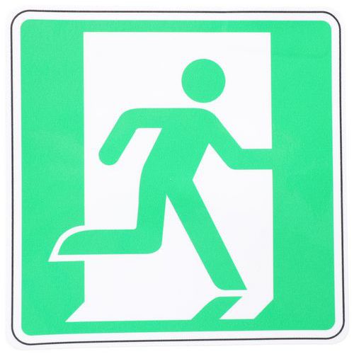 Señal de salida de emergencia derecha adhesiva - Manutan Expert