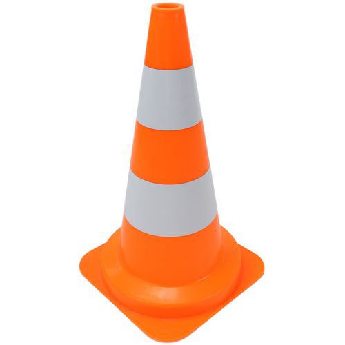 Cono de señalización naranja flúor