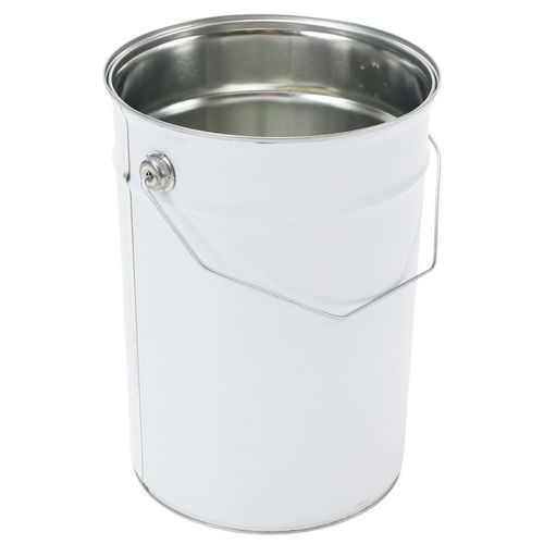 Cubo de metal blanco con tapa plana - De 2,5 a 5 L